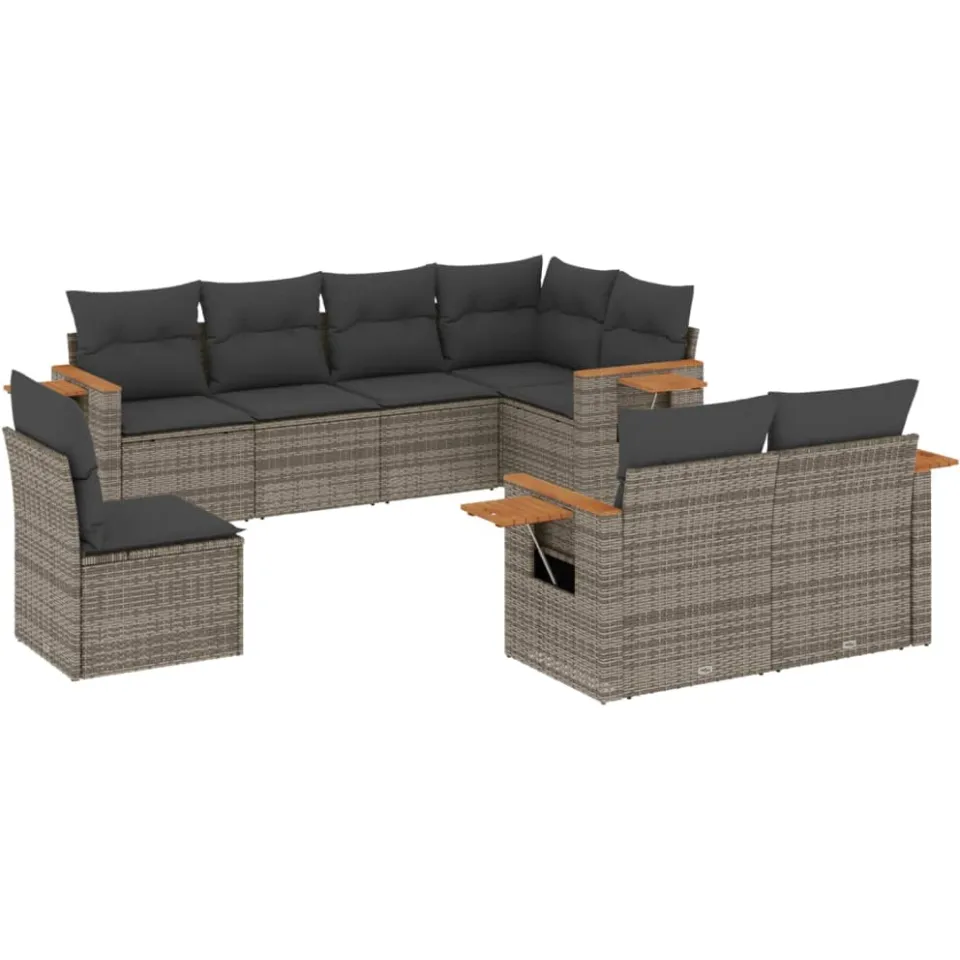 vidaXL Patio Sofa Set 8-zits Grey, foto 3