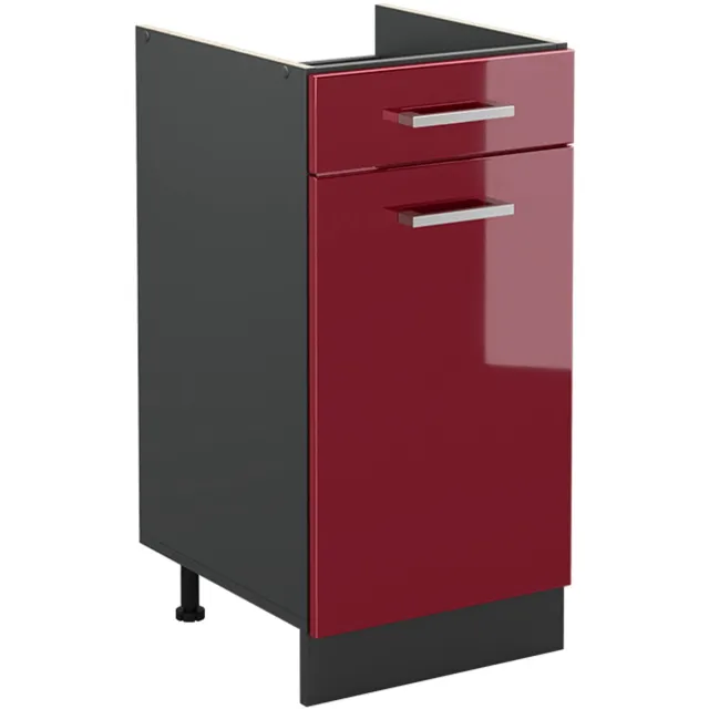 Vicco Keukenonderkast R-Line, Rode hoogglans/Antraciet, 40 cm zonder werkblad