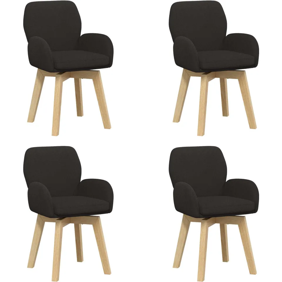 vidaXL Draai Eetstoelen 4 st Bouclé Zwart 54 x 58 x 87 cm, foto 3