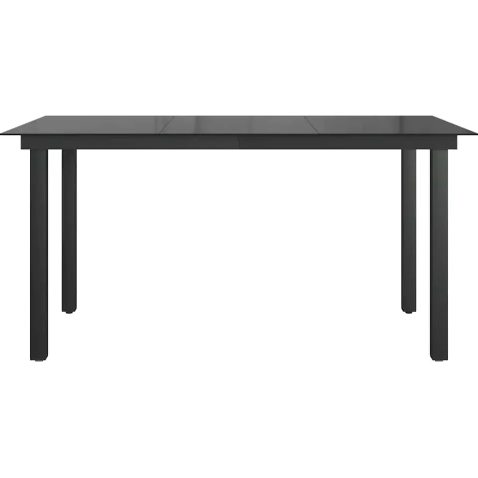 vidaXL Tuintafel 150x90x74 cm aluminium en glas zwart, foto 4