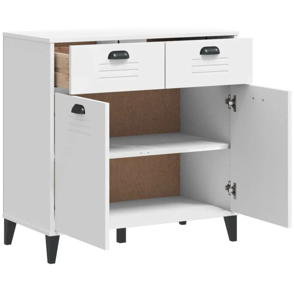 vidaXL Dressoir VIKEN 80x40x80 cm bewerkt hout wit, foto 4
