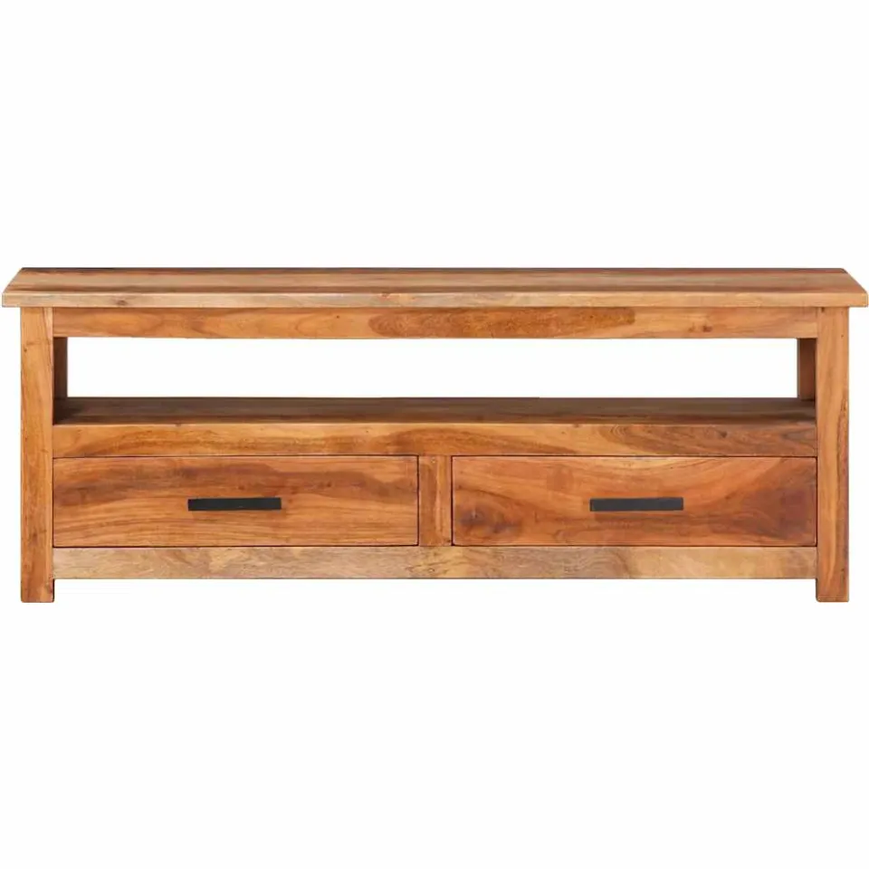 vidaXL Tv-meubel 118x30x40 cm massief hout bruin, foto 2