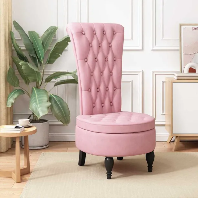 vidaXL HoogRugStoel Roze 56,5 x 70 x 110 cm Fluweel