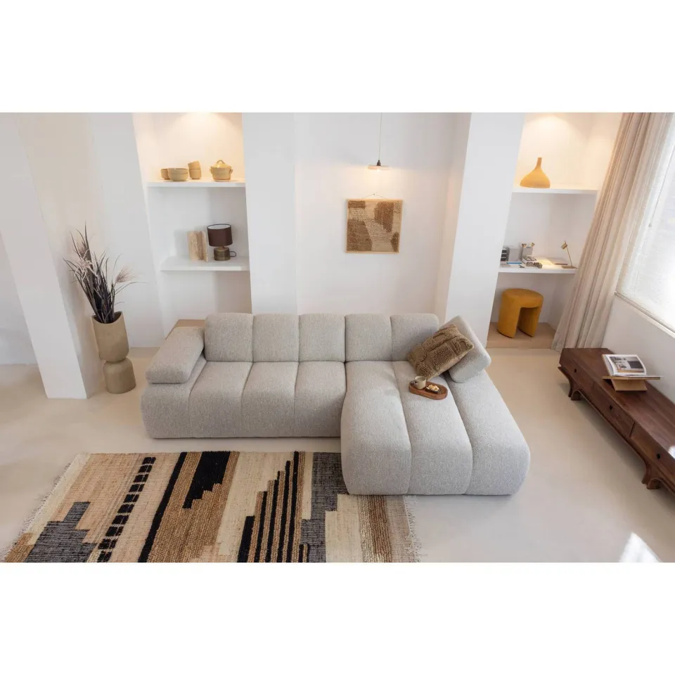 WOOOD Mojo Chaise Longue Bank Rechts - Wollig - Donkerzand, foto 3