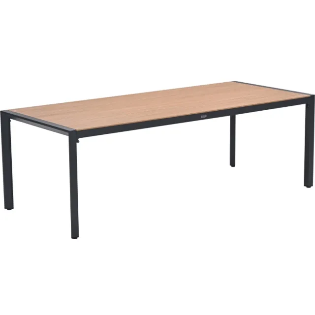 Garden Impressions Felini tafel- 220x93 cm - carbon black - light teaklook Bruin