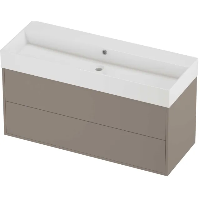Proline Zara Badmeubelset Porselein Loft 2 Laden 120x46x65 cm Glans Wit Clay Beige