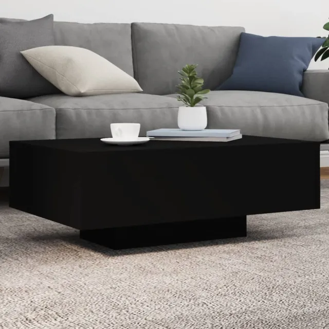 vidaXL Salontafel met LED-verlichting 85x55x31 cm zwart, foto 2