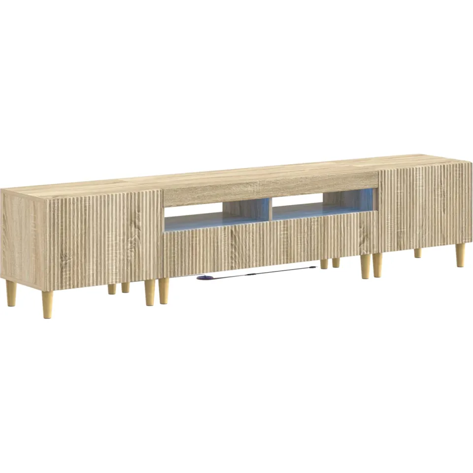 vidaXL 3-delige LED TV-kast ARNHEM 3 st Sonoma Eiken Bewerkt hout Bruin