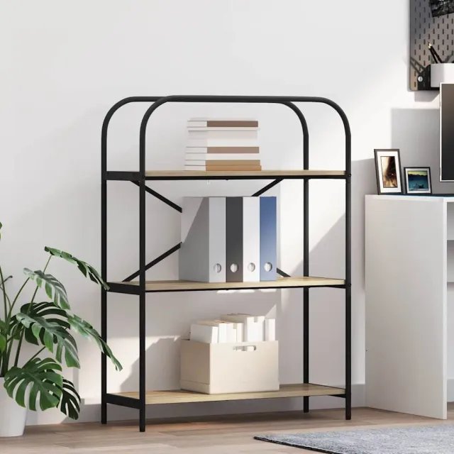 vidaXL Boekenkast 3-laags 80 x 30 x 109 cm Bewerkt hout Sonoma Eiken, foto 2