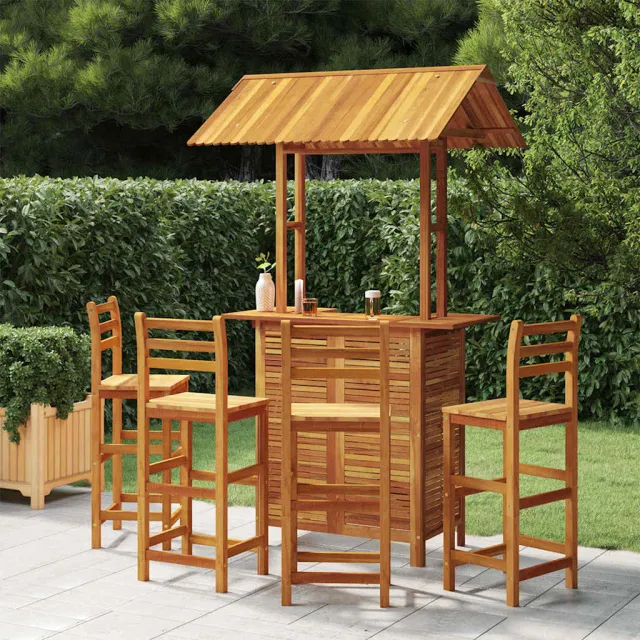 vidaXL 5-delige Tuinbarset massief acaciahout bruin, foto 2