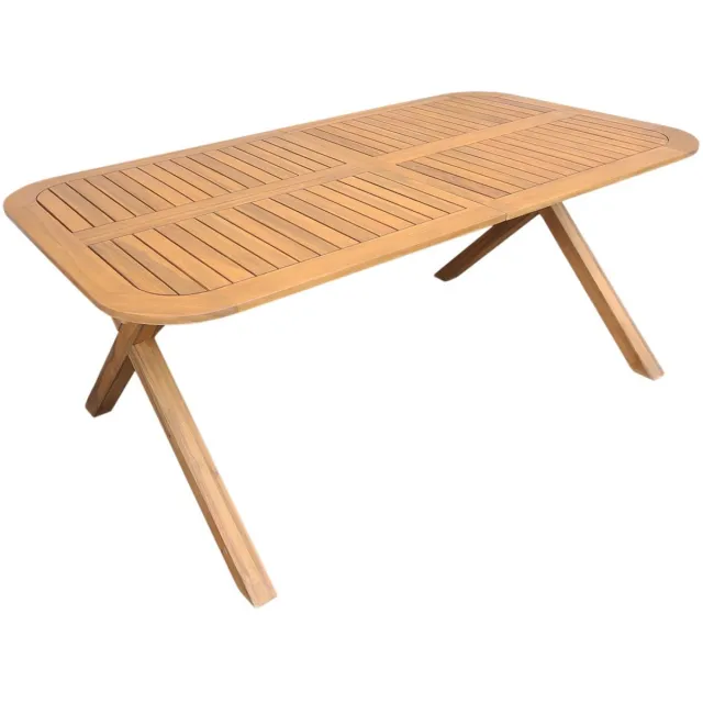 sweeek Verlengbare tuintafel van acaciahout voor 6-8 plaatsen 180/240cm - tanzo Naturel