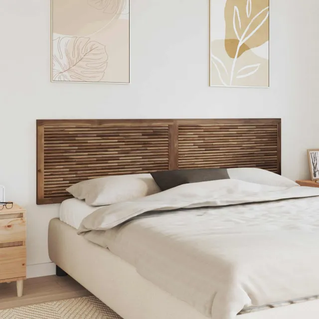 vidaXL Bed Hoofdbord Naturel Massief Teakhout Bruin