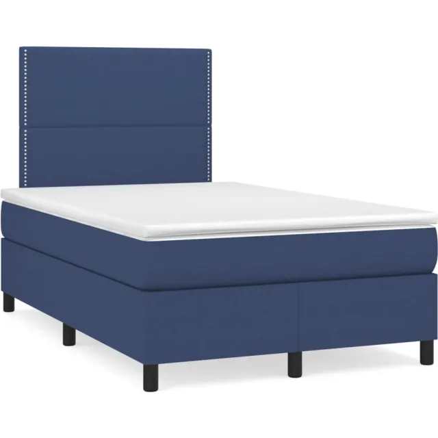 vidaXL Boxspring met matras stof blauw 120x190 cm