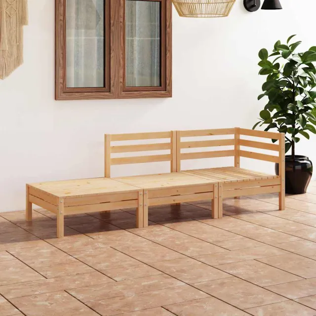 vidaXL 3-delige Loungeset massief grenenhout bruin, foto 2