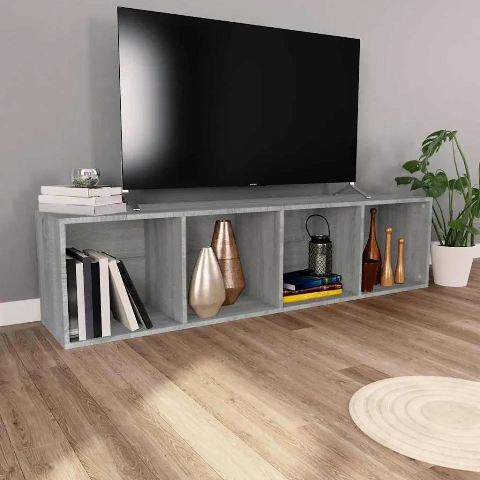 vidaXL Boekenkast / tv-meubel 36x30x143 cm grijs sonoma eikenkleurig, foto 3
