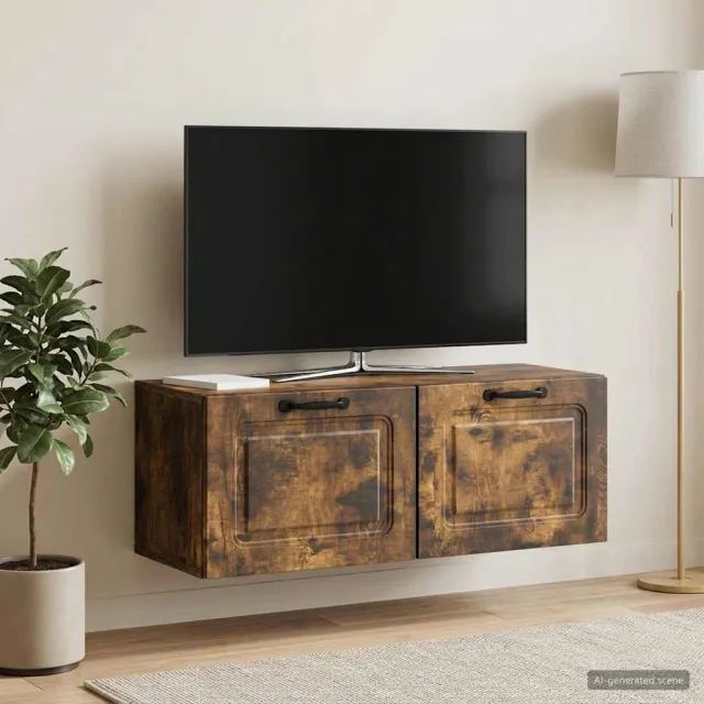 vidaXL Wandbeugel TV-kast Gerookt eiken 78,5 x 31 x 30 cm Bewerkt hout Bruin