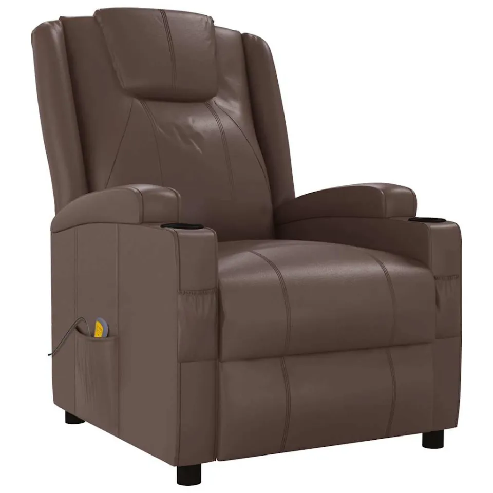 vidaXL Massagestoel kunstleer bruin, foto 3