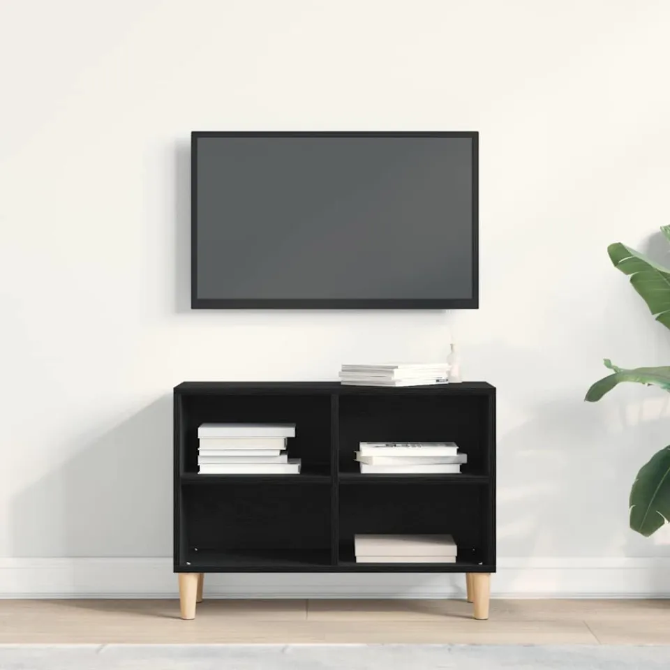 vidaXL TV-kast 69,5 x 30 x 50 cm Zwart Eiken Bewerkt hout, foto 4