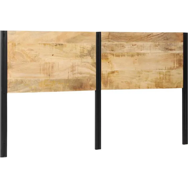 vidaXL Hoofdeinde 180 cm massief hout mango en ijzer Bruin
