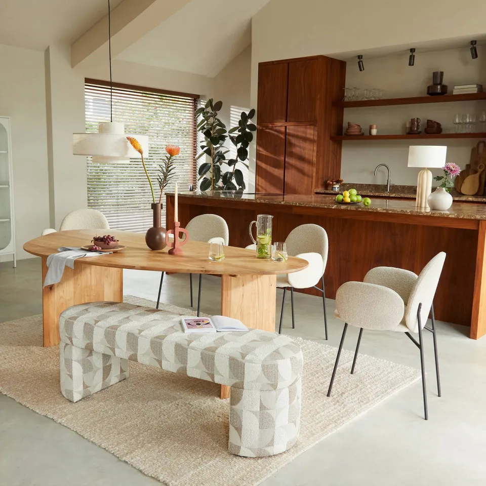 NOUS Living Nice eetkamerbank beige, foto 4