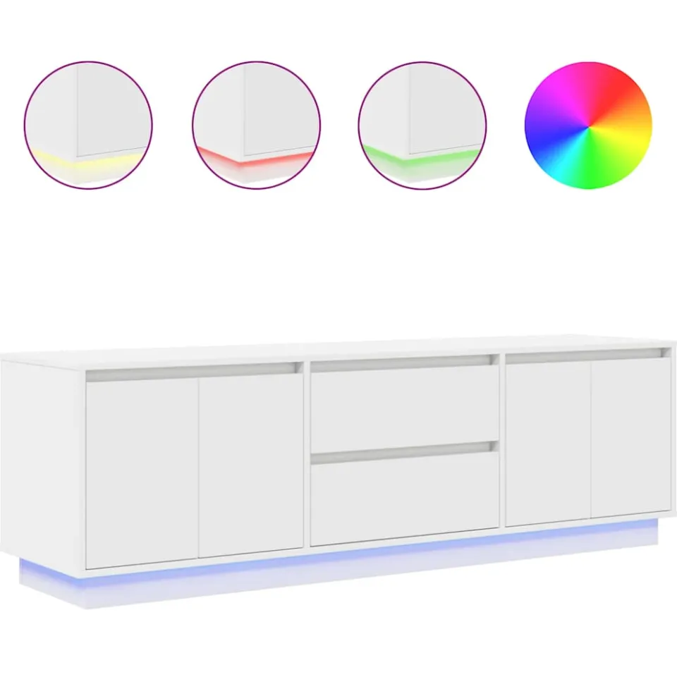 vidaXL Tv-meubel met LED-verlichting 160,5x41x50 cm wit, foto 4