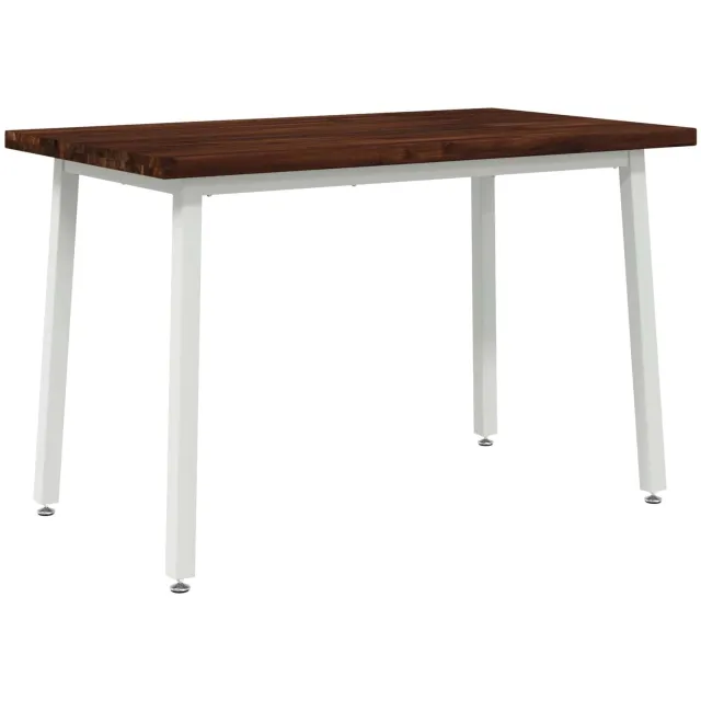 vidaXL Vierkante - Eettafel - 120 - x - 70 - x - 75 - cm - Massief - Acacia - Hout Donkerbruin en Wit