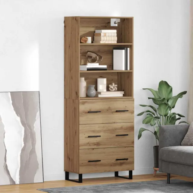 vidaXL Hoge kast 2 st Artisan Eiken 69,5 x 34 x 180 cm, foto 2