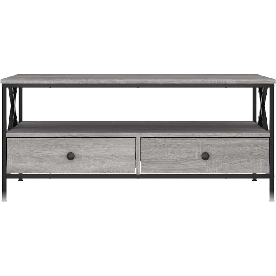 vidaXL Salontafel 100x51x45 cm bewerkt hout grijs sonoma eiken, foto 3