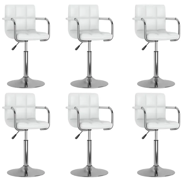 vidaXL Eetkamerstoelen draaibaar 6 st kunstleer wit