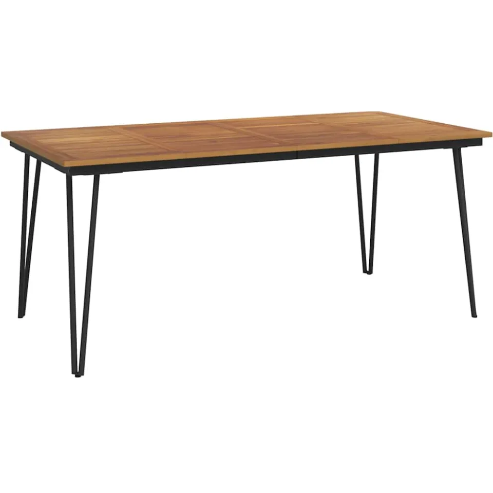 vidaXL Tuintafel met haarspeldpoten 180x90x75 cm massief acaciahout bruin, foto 3