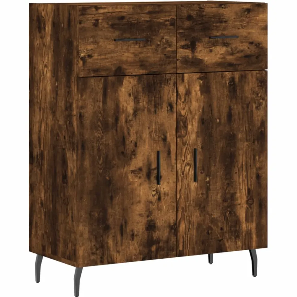 vidaXL Dressoir 69,5x34x90 cm bewerkt hout gerookt eikenkleurig, foto 3