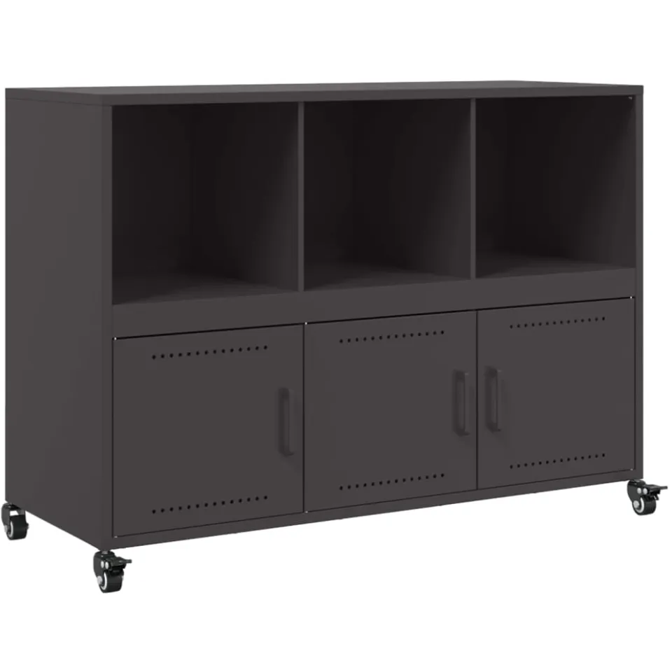 vidaXL Dressoir 100,5x39x72 cm staal zwart, foto 3