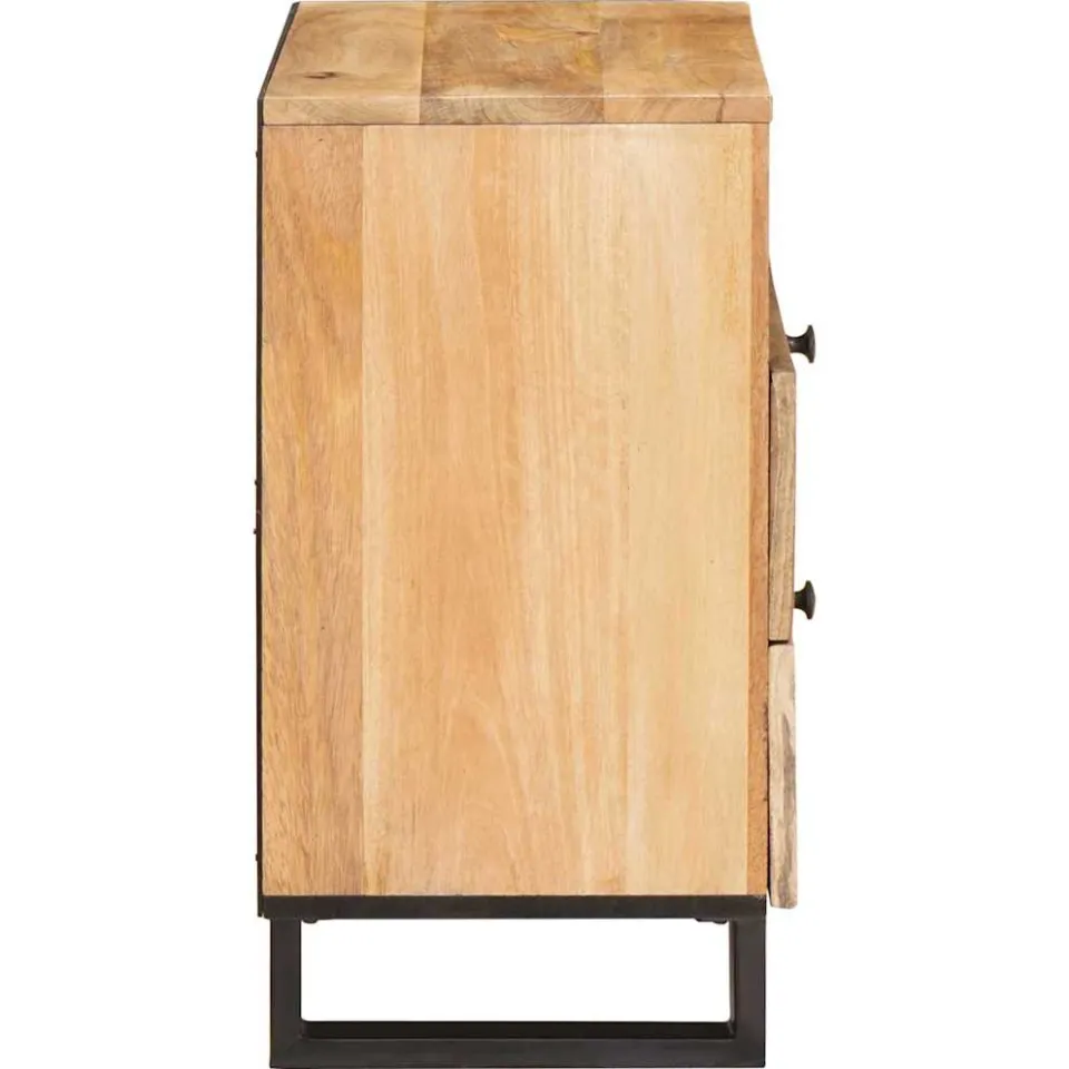 vidaXL Nachtkastje met lade Naturel 50 x 33 x 62 cm Massief Mango Hout, foto 4