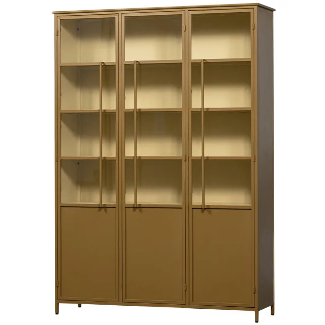 WOOOD Exhibit XL 3-deurs vitrinekast honinggeel honey yellow