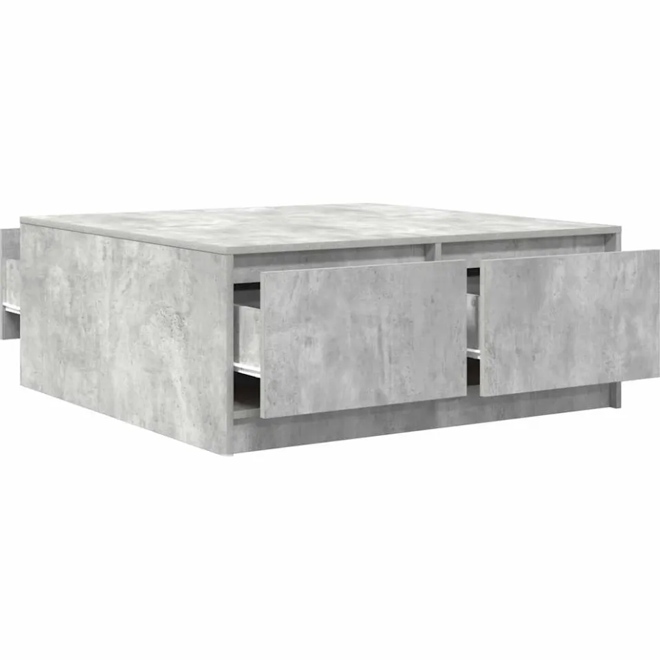 vidaXL Salontafel met lades 100x100x40 cm betongrijs grijs, foto 4