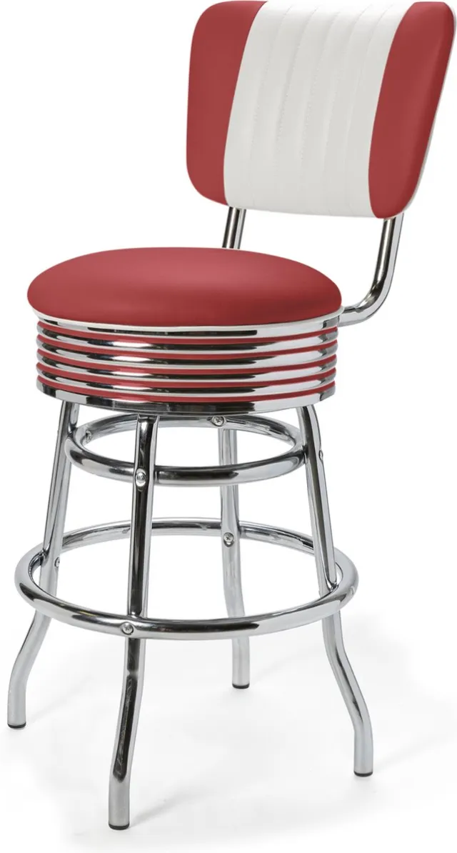 Bel Air Furniture Bel Air Retro Barkruk BS-29-66-CB Rood