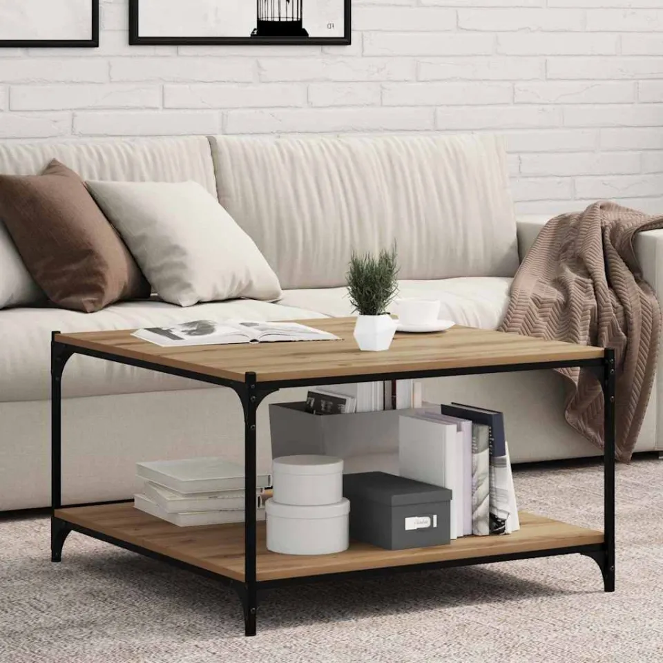 vidaXL Boekenplank Bord 3-laags 4 st 80 x 40 x 1,5 cm Bewerkt hout bruin, foto 3