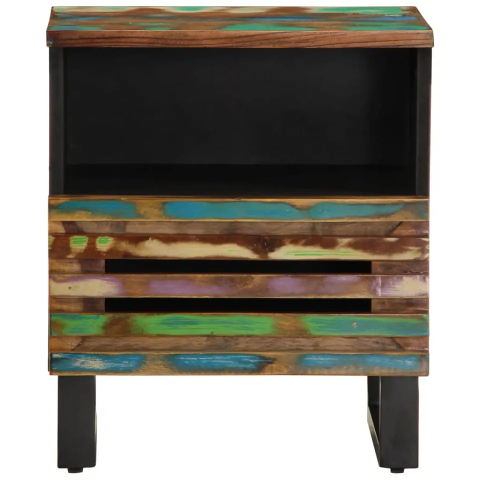 vidaXL Nachtkastjes 2 st 40x34x46 cm massief gerecycled hout bruin, foto 4