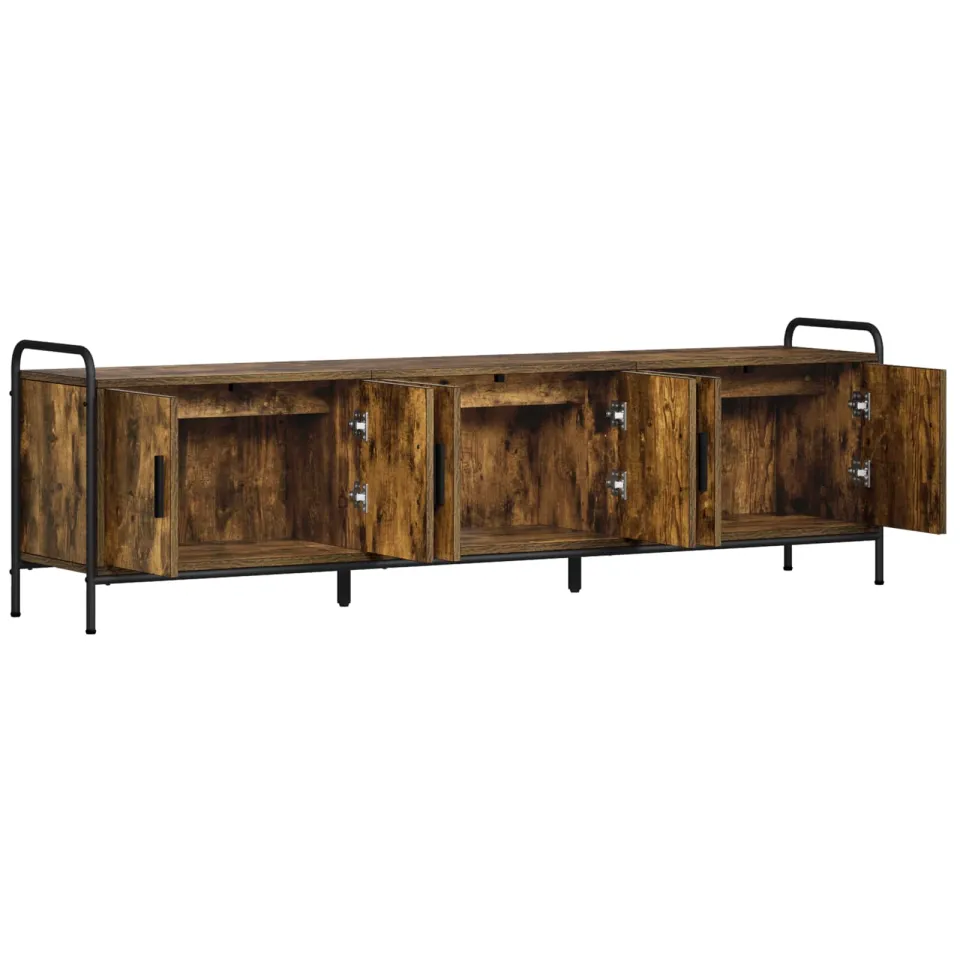 vidaXL Tv-meubel 146 x 33 x 50 cm Gerookt eiken Bewerkt hout Bruin