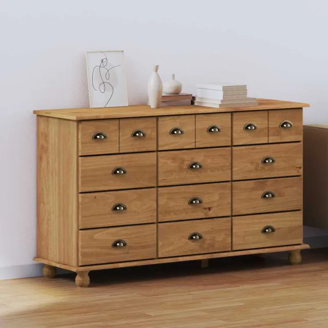 vidaXL Ladekast ASKIM Bruin 79 x 40 x 133,5 cm Massief grenenhout