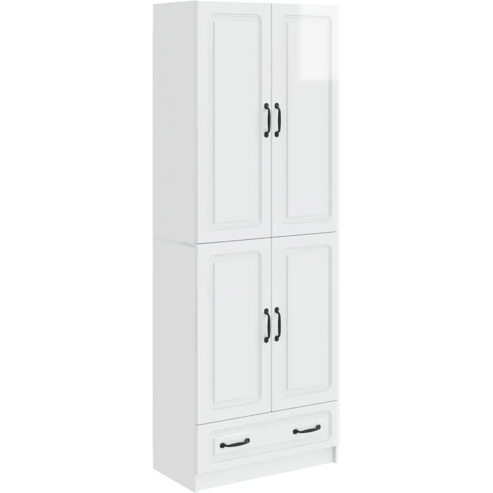 vidaXL Kastenset 2 st Hoogglans Wit Bewerkt hout, foto 3