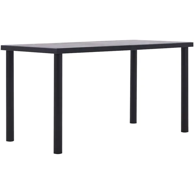 vidaXL Eettafel 140x70x75 cm MDF zwart en betongrijs