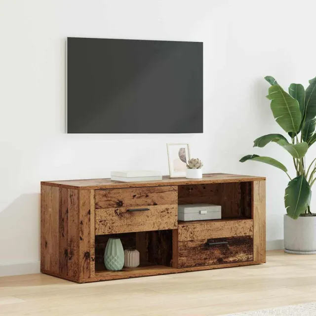 vidaXL TV-kast 100 x 35 x 40 cm Oud Hout Bewerkt hout bruin, foto 2