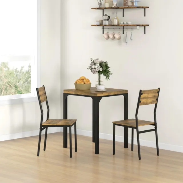 MODFU Eettafelset - Landelijk - Voor Kleine Keuken - Hout - Metaal - Bruin Rustic Brown