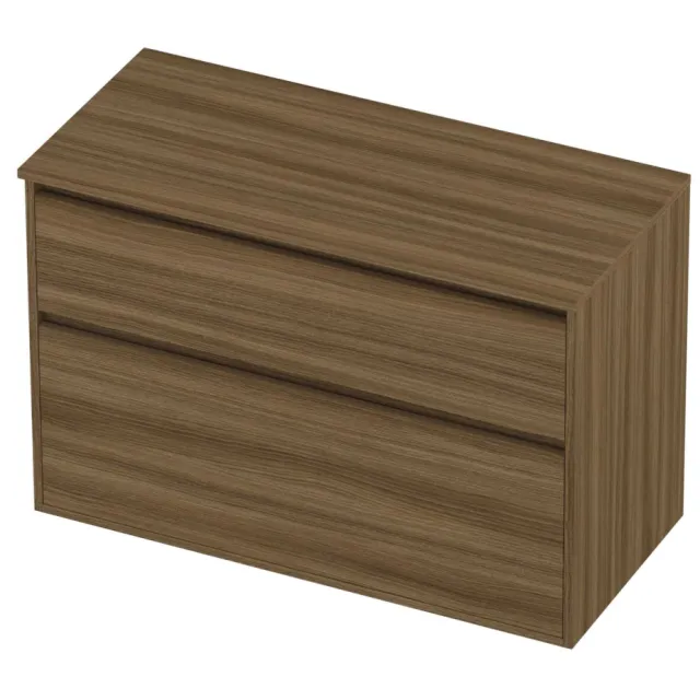 Proline Deck Badmeubelset Greeploos Asymmetrisch Kader 100x46x67 cm Caramel Walnut Houtlook
