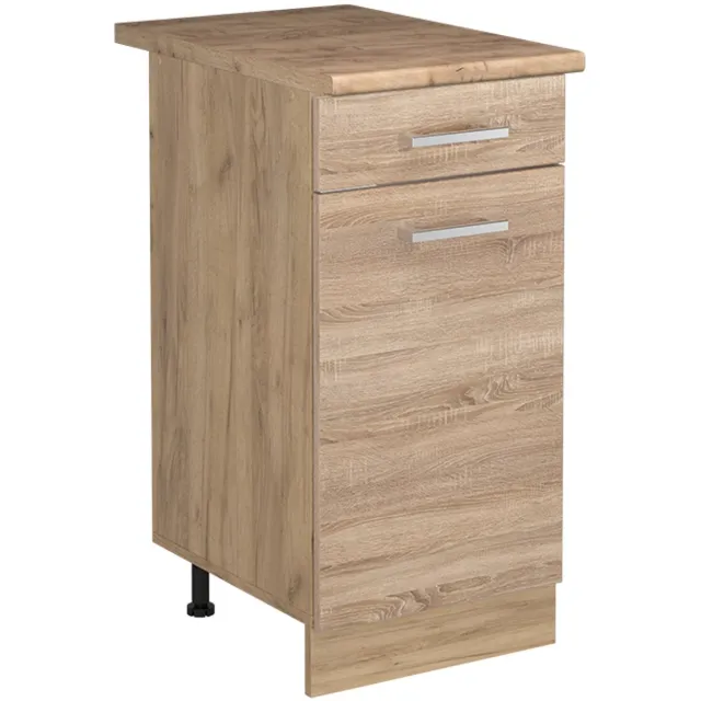 Vicco Keukenonderkast R-Line, Sonoma/Goudkleurig Eiken, 40 cm goudkleurig eiken werkblad