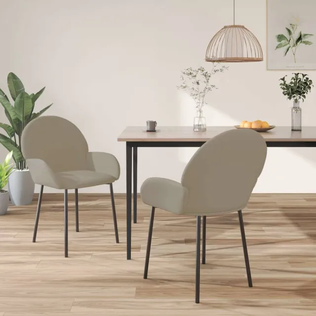 vidaXL Eetkamerstoelen 2 st fluweel lichtgrijs