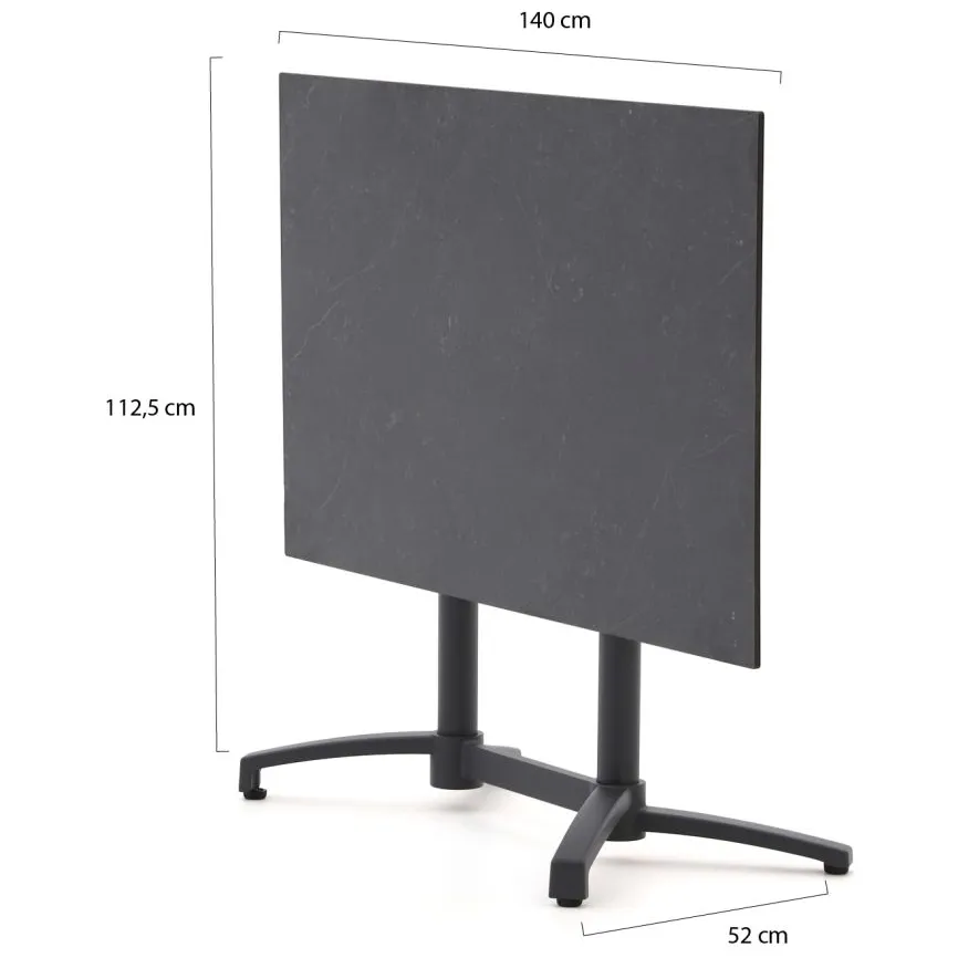 Bellagio tuinmeubelen Bellagio Canzo klaptafel 140x80x73cm grijs, foto 2