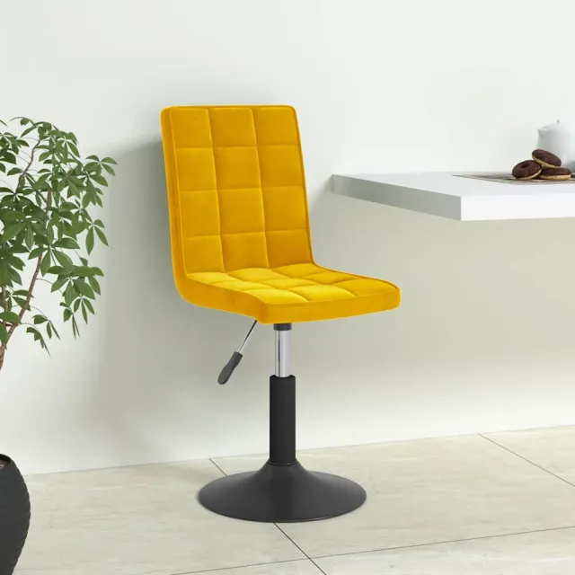 vidaXL Eetkamerstoelen draaibaar 4 st fluweel mosterdgeel, foto 2