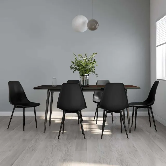 vidaXL Eetkamerstoelen 6 st PP zwart, foto 2